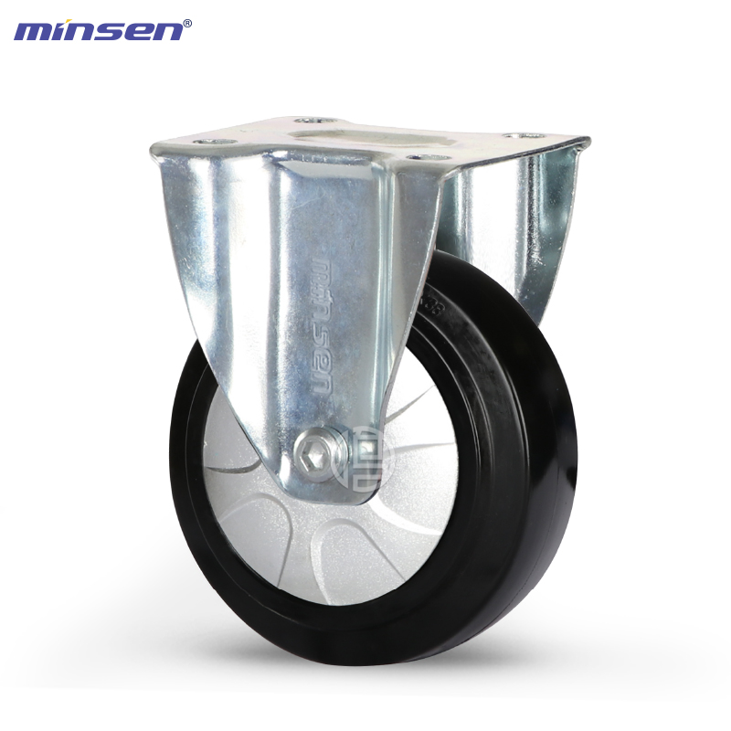 Euro Style Medium/Heavy Duty Caster Medium And Heavy-duty Double-axle High Elastic Rubber Wheel