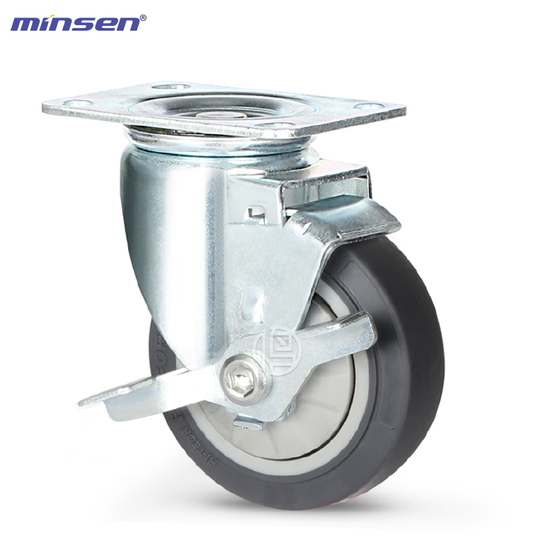 Medium Single Bearing Medium-sized Single-axis Flat Super Synthetic Rubber Wheel