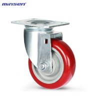 Medium Dual Bearing Series Medium Dual-Axle Red Super Polyurethane Wheel