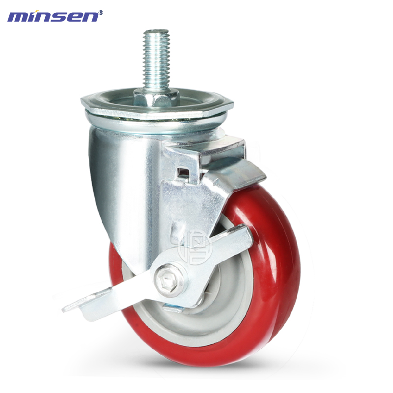 Medium Dual Bearing Series Medium Dual-Axle Red Super Polyurethane Wheel