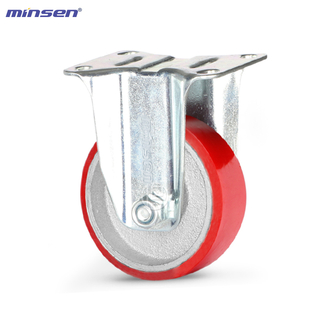 Medium Dual Bearing Medium Dual-Axis Iron Core Polyurethane Red Wheel
