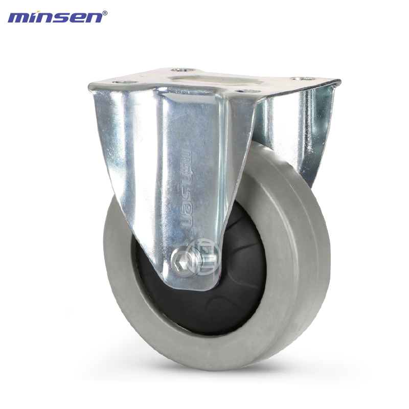 Euro Style Medium/Heavy Duty Caster Medium And Heavy-duty Double-axle European Style Flat High Elastic Rubber Wheel