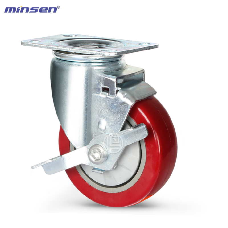 Medium Single Bearing Medium-sized single-axle red super polyurethane wheel