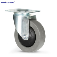 Euro Style Medium/Heavy Duty Caster Medium And Heavy-duty Double-axle European Style Flat High Elastic Rubber Wheel