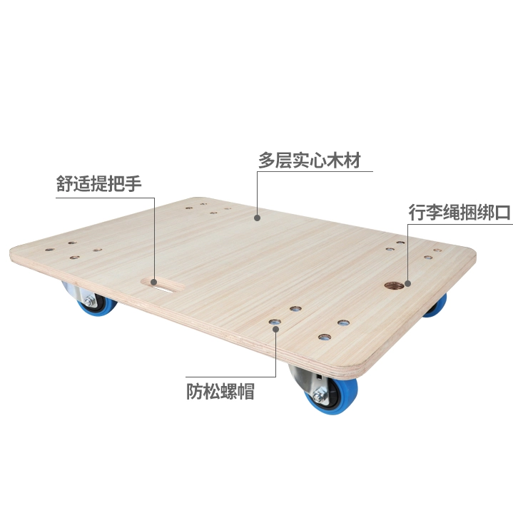 Solid Wood Platform Hand Trolley - Customizable Wooden Cart