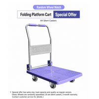 Foldable Heavy-Duty Plastic Platform Trolley - 600kg with Silent Casters