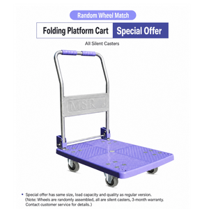 Foldable Heavy-Duty Plastic Platform Trolley - 600kg with Silent Casters