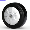 High elastic rubber wheel medium and heavy double shaft silent ER wheel 4/5 inch black single wheel