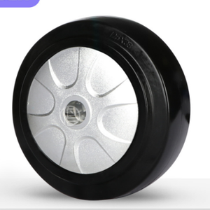 High elastic rubber wheel medium and heavy duty dual-axis silent ER wheel 4/5 inch black single wheel
